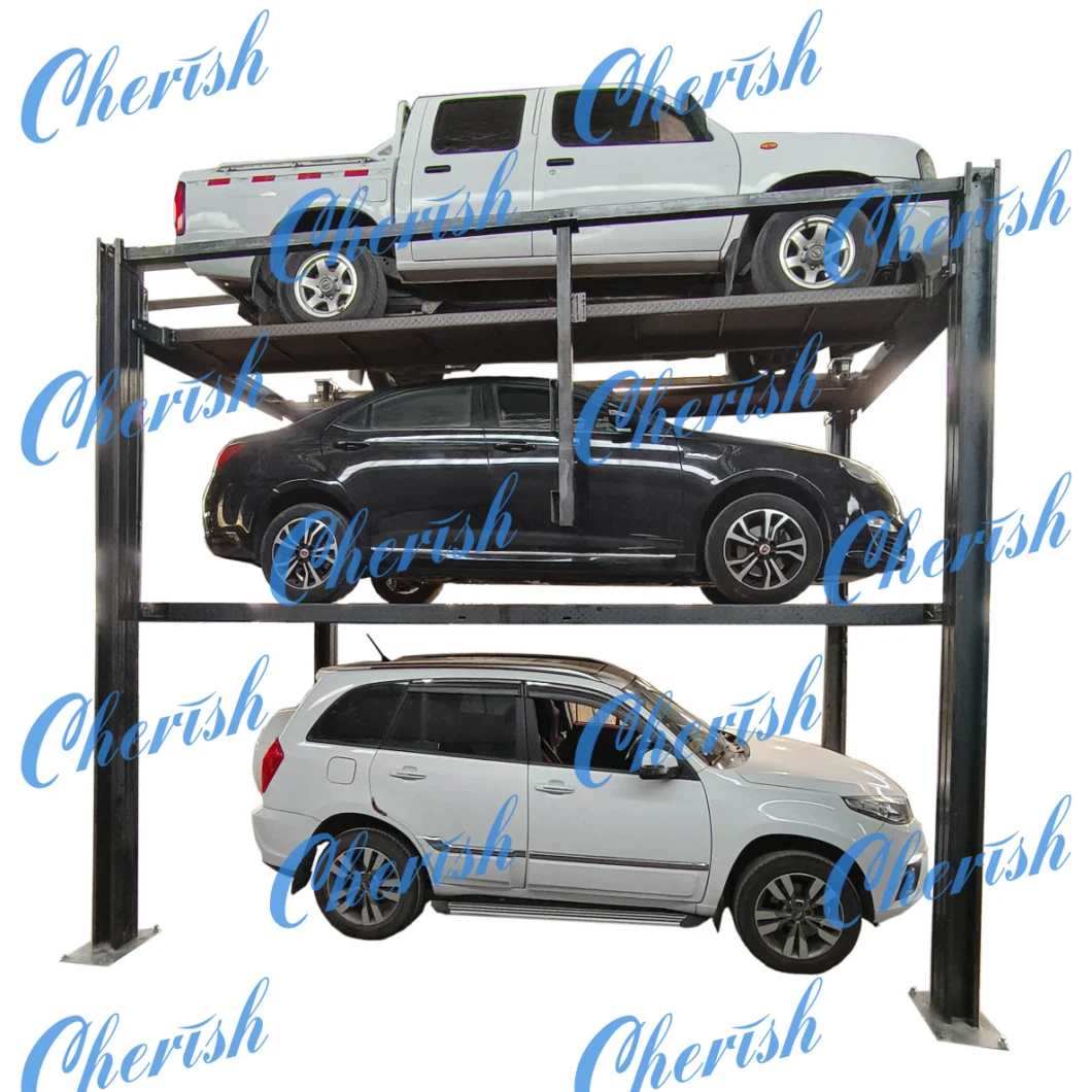 CE Certified Garage Triple Car Stacker Hydraulic Vehicle Parking Lift