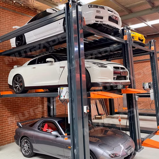 Elevador de estacionamento de carro sedã de três níveis com empilhador triplo de velocidade rápida e baixo ruído